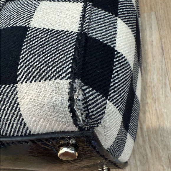 Kate Spade Black and Cream Plaid Satchel - Picture 6 of 14